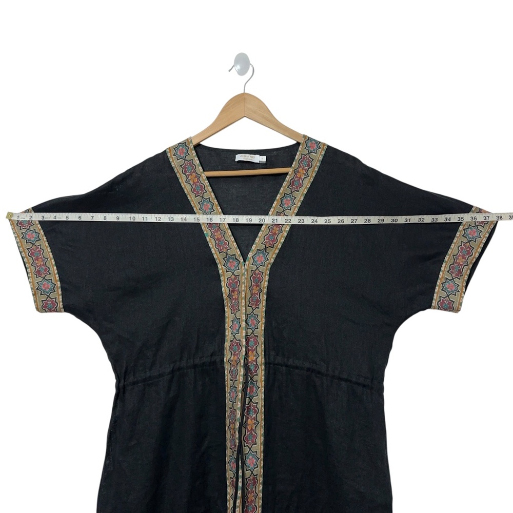 Johnny Was Linen Wrap Front Tunic Top Kimono Jacket Womens M Embroidered Casual - Picture 3 of 6